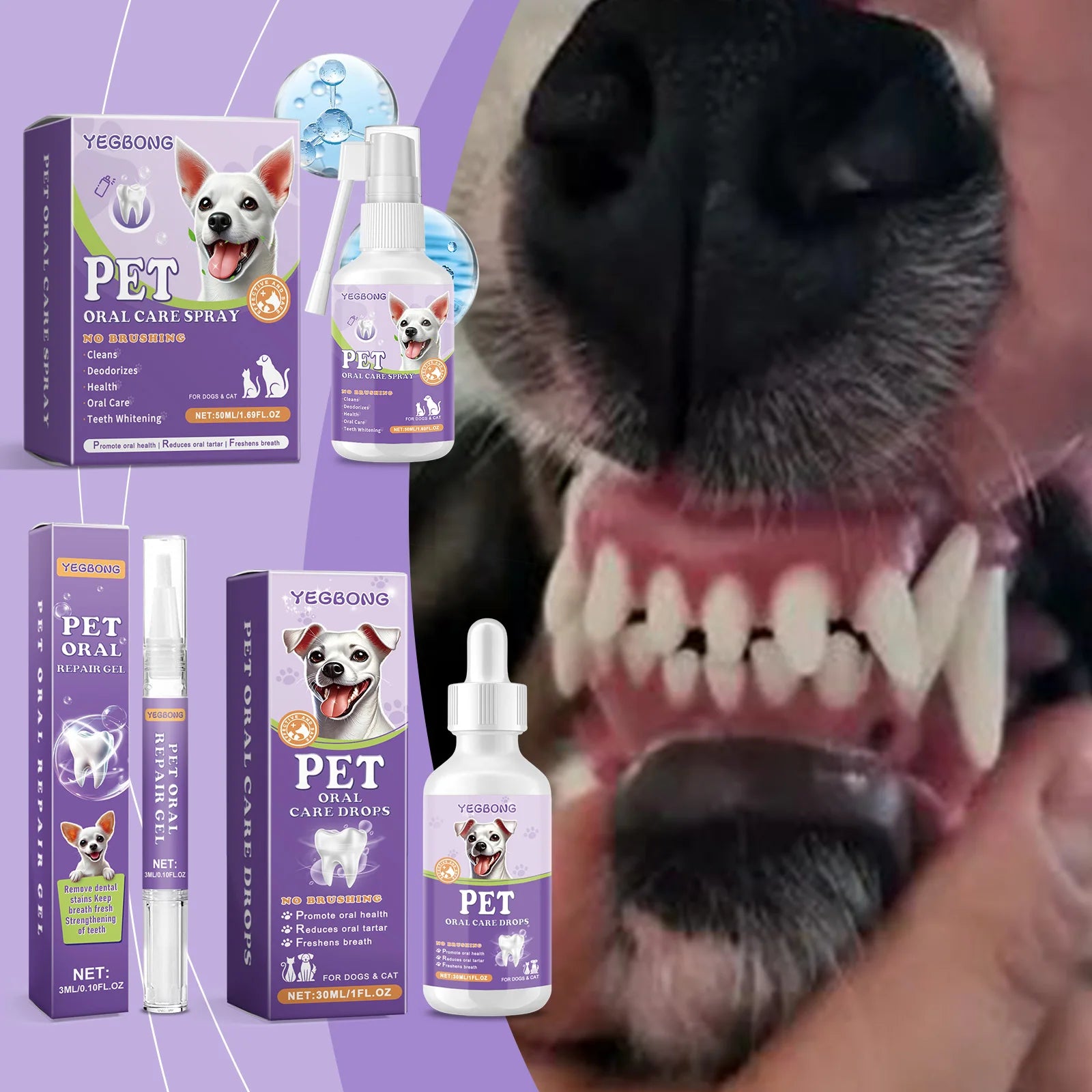 PetFresh Oral Care Drops for Dogs & Cats - Tartar & Breath Solution