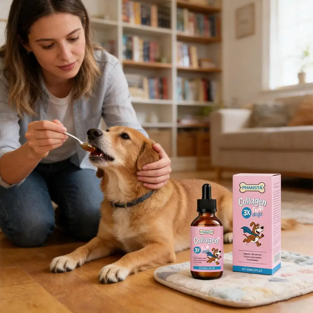 Dog Pet Collagen Based Staple Food Combined With Nutritional Supplement Drops Gentle Formula For Hair And Skin Care 60ml