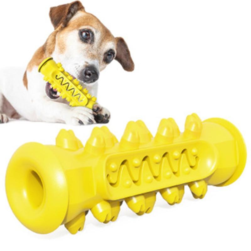Dental Delight Rubber Dog Chew Toy - Blue, Green, Yellow