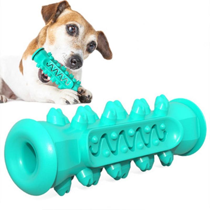 Dental Delight Rubber Dog Chew Toy - Blue, Green, Yellow
